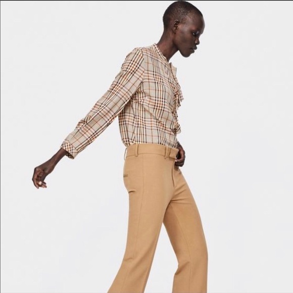 Classic Zara plaid fall cotton blouse - Picture 2 of 5